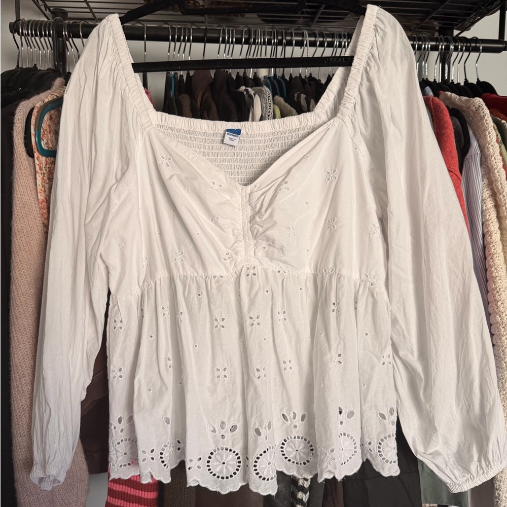 Old Navy White Eyelet Blouse
